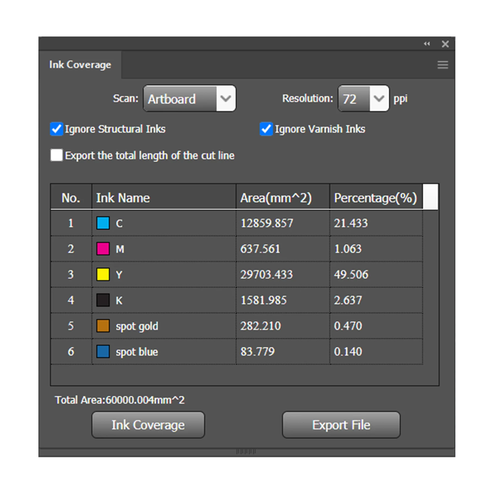 Ink settings