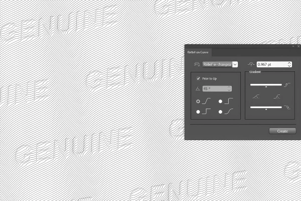 Embossed text and relief controls