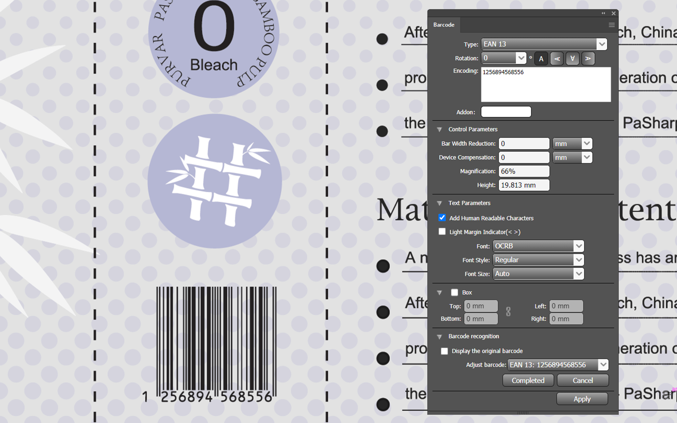 Barcode and QR code creation and verification