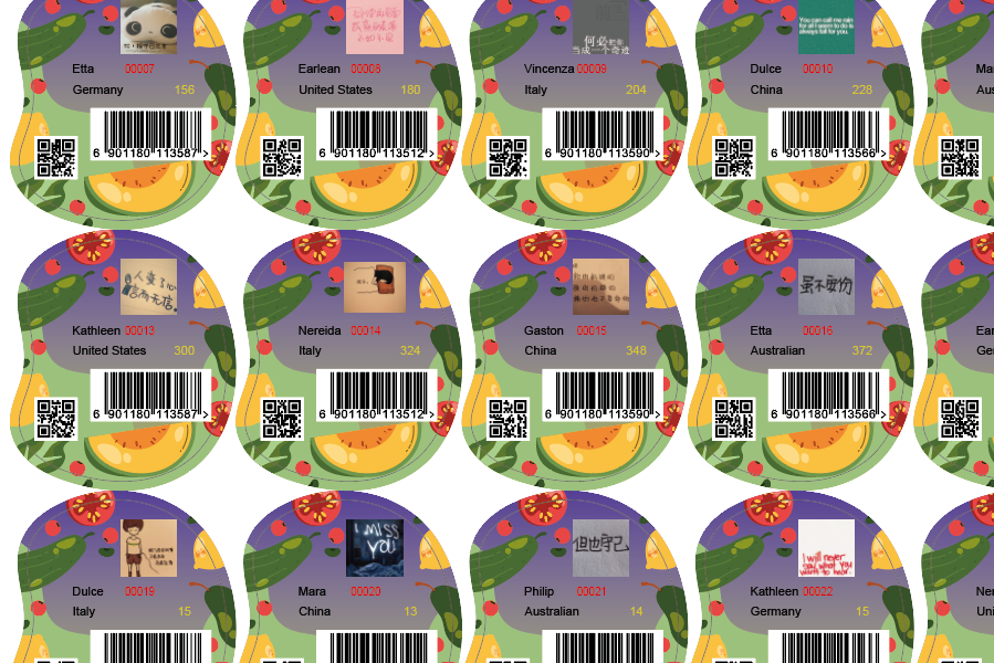 Variable data printing with linked text, images and QR codes